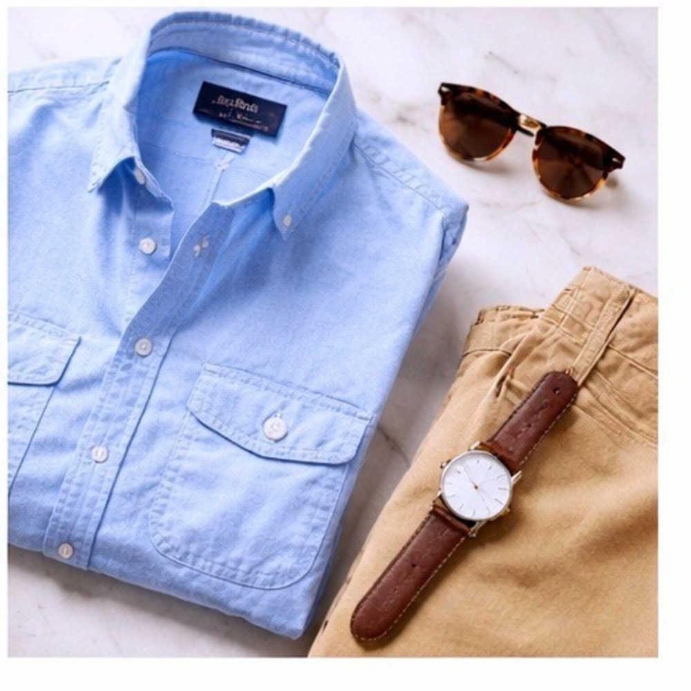 Polo Ralph Lauren L Mens Blue Beach Twill Button Down Shirt Prifessional - Picture 3 of 13
